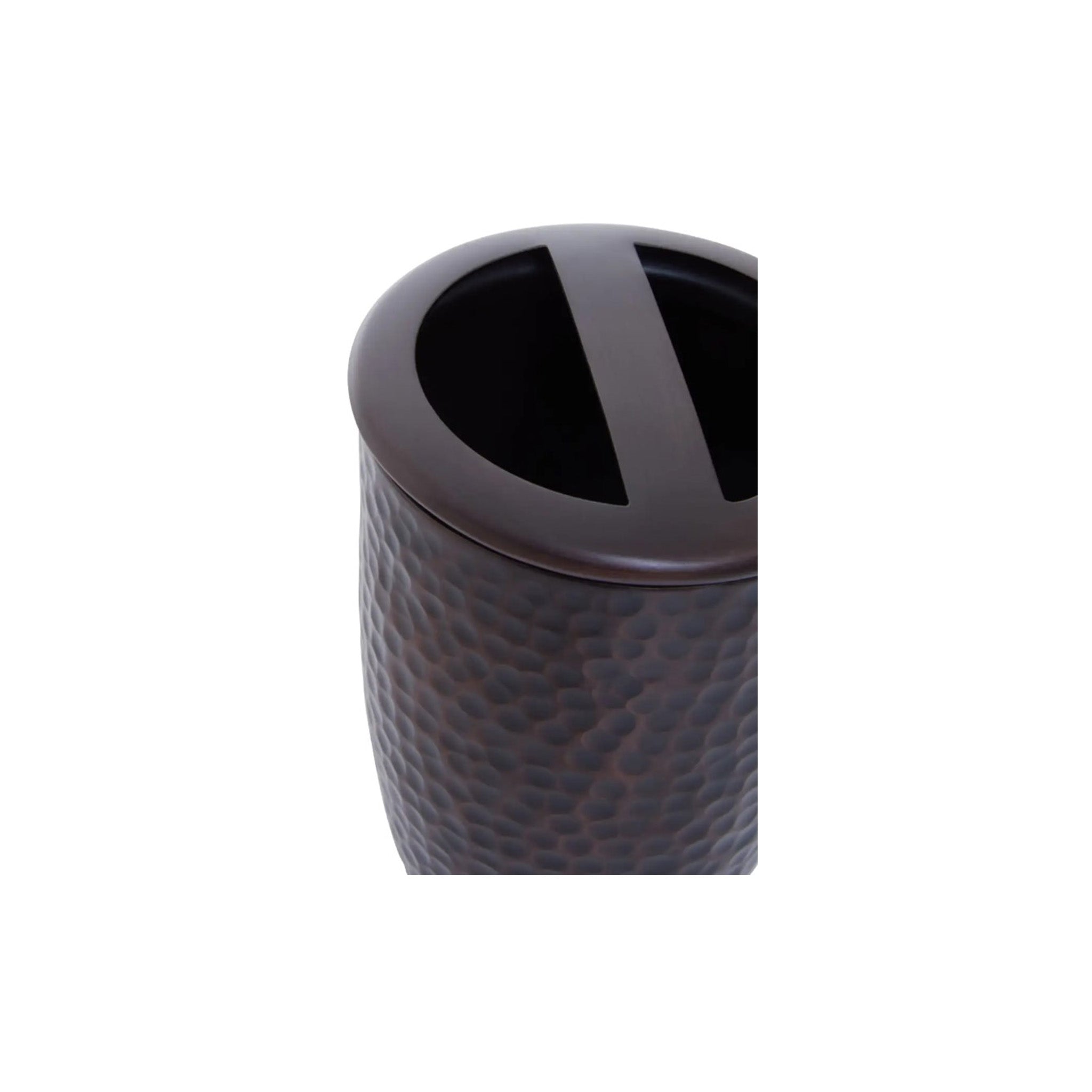 Hammered Pattern Dark Bronze Toothbrush Holder